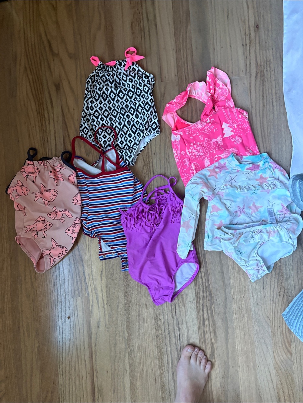 Lot of Girls' Swimwear - Pink, Purple, Black & Stripe. Baby gap and carters. 2t